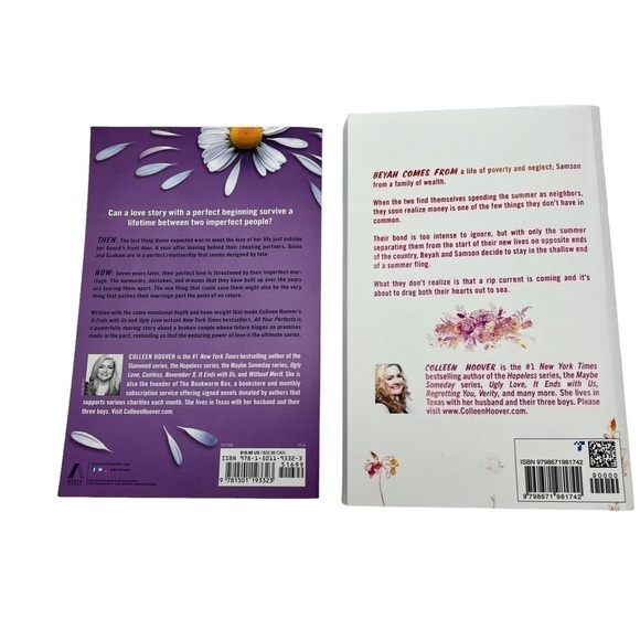 Colleen Hoover Fiction Books/Novels Lot/2 Trade Paperbacks Psychological/Family - Picture 2 of 11